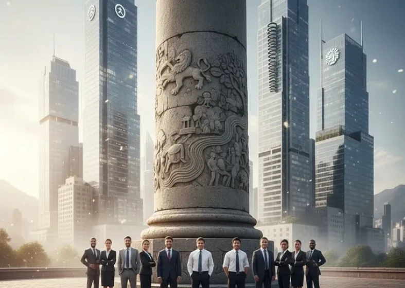 Group of executives in urban setting